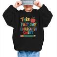 This Is My First Day Of Kindergarten Shirt Back To School Graphic Kid Sweatshirt This Is My First Day Of Kindergarten Shirt Back To School Graphic Kid Sweatshirt