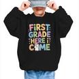 First Grade Here I Come Unicorn Back To School Graphic Kid Sweatshirt First Grade Here I Come Unicorn Back To School Graphic Kid Sweatshirt