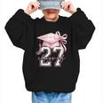 Girls Class Of 2027 Back To School Senior 2027 Coquette Bow Graphic Kid Sweatshirt