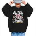 Hello Fourth Grade Back To School Girl Hearts Pink Bow Kids Graphic Kid Sweatshirt