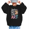 Just a Girl Who Loves Art Cute Back To School Kids Girls Graphic Kid Sweatshirt