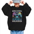 Middle School Level Unlocked Gamer First Day Back To School Graphic Kid Sweatshirt Middle School Level Unlocked Gamer First Day Back To School Graphic Kid Sweatshirt