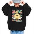 Peace Love Kindergarten Smile Face Back To School Girls Kids Graphic Kid Sweatshirt Peace Love Kindergarten Smile Face Back To School Girls Kids Graphic Kid Sweatshirt