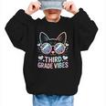 Third 3rd Grade Vibes Back To School Cute Cat Cute For Girls Graphic Kid Sweatshirt