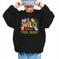 Wild About First Grade Safari Jungle Animals Back To School Graphic Kid Sweatshirt