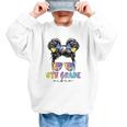 6th Grade Vibes Messy Hair Bun Girl Back To School First Day Graphic Kid Sweatshirt