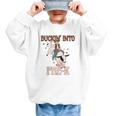 Buckin' Into Pre-K Back To School Cowboy Western Graphic Kid Sweatshirt Buckin' Into Pre-K Back To School Cowboy Western Graphic Kid Sweatshirt