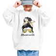 Bus Driver Life Messy Bun Back To School Bus Driver Graphic Kid Sweatshirt
