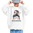Custodian Life Messy Bun Hair Glasses Leopard Back To School Graphic Kid Sweatshirt Custodian Life Messy Bun Hair Glasses Leopard Back To School Graphic Kid Sweatshirt