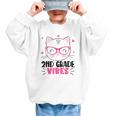 Cute 2nd Grade Vibes Cat Kitten Lover Back To School Girls Graphic Kid Sweatshirt Cute 2nd Grade Vibes Cat Kitten Lover Back To School Girls Graphic Kid Sweatshirt