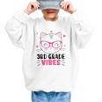 Cute 3rd Grade Vibes Cat Kitten Lover Back To School Girls Graphic Kid Sweatshirt Cute 3rd Grade Vibes Cat Kitten Lover Back To School Girls Graphic Kid Sweatshirt
