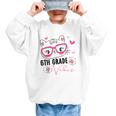 Cute 6th Grade Vibes Cat Kitten Lover Back To School Girls Graphic Kid Sweatshirt