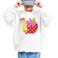 Girls Back To School Apple Toddler First Day Of Preschool Graphic Kid Sweatshirt Girls Back To School Apple Toddler First Day Of Preschool Graphic Kid Sweatshirt
