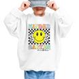 Girls Kindergarten Vibes Smile Face Back To School Kinder Graphic Kid Sweatshirt Girls Kindergarten Vibes Smile Face Back To School Kinder Graphic Kid Sweatshirt