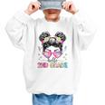 Hello 2nd Grade Messy Bun Back To School First Day Girl Kids Graphic Kid Sweatshirt Hello 2nd Grade Messy Bun Back To School First Day Girl Kids Graphic Kid Sweatshirt