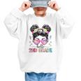 Hello 2nd Grade Messy Bun Girl Back To School First Day Graphic Kid Sweatshirt Hello 2nd Grade Messy Bun Girl Back To School First Day Graphic Kid Sweatshirt