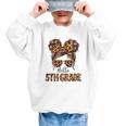 Hello 5th Grade Messy Hair Bun Girl Back To School First Day Graphic Kid Sweatshirt Hello 5th Grade Messy Hair Bun Girl Back To School First Day Graphic Kid Sweatshirt