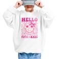 Hello Fifth Grade Coquette Bow Back To School 5th Grade Girl Graphic Kid Sweatshirt Hello Fifth Grade Coquette Bow Back To School 5th Grade Girl Graphic Kid Sweatshirt
