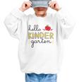 Hello Kindergarten Back To School Cute First Day Kids School Graphic Kid Sweatshirt Hello Kindergarten Back To School Cute First Day Kids School Graphic Kid Sweatshirt