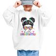 Hello Kindergarten Shirt Messy Bun Tie Dye Back To School Graphic Kid Sweatshirt Hello Kindergarten Shirt Messy Bun Tie Dye Back To School Graphic Kid Sweatshirt
