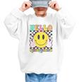 Hello Kindergarten Smile Face Back To School Girl Kid Graphic Kid Sweatshirt