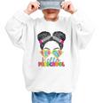 Hello Preschool Messy Bun Tie Dye Back To School Girls Kids Graphic Kid Sweatshirt