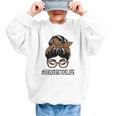 HR Director Leopard Messy Bun Appreciation Back To School Performance Graphic Kid Sweatshirt HR Director Leopard Messy Bun Appreciation Back To School Performance Graphic Kid Sweatshirt