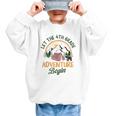 Let The 4th Grade Adventure Begin Camping Back To School Graphic Kid Sweatshirt Let The 4th Grade Adventure Begin Camping Back To School Graphic Kid Sweatshirt