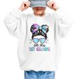 Little Miss 1st Grade Messy Bun Back To School Girls Kids Graphic Kid Sweatshirt