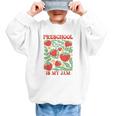 Preschool Is My Jam Boho Floral Strawberry Back To School Graphic Kid Sweatshirt Preschool Is My Jam Boho Floral Strawberry Back To School Graphic Kid Sweatshirt