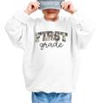 Retro First Grade Old Camo Back To School Boy Girl 1st Grade Graphic Kid Sweatshirt Retro First Grade Old Camo Back To School Boy Girl 1st Grade Graphic Kid Sweatshirt
