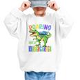 Roaring Into Kindergarten DinosaurRex Back To School Boys Performance Graphic Kid Sweatshirt Roaring Into Kindergarten DinosaurRex Back To School Boys Performance Graphic Kid Sweatshirt