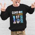 1st Grade Back To School Baseball Drip Ice Cream Game On Graphic Kid Sweatshirt