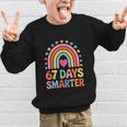 67 Days Smarter Rainbow For Back To School Kids Graphic Kid Sweatshirt