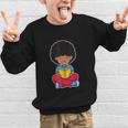 Back To School Afro African American Boy Student Graphic Kid Sweatshirt Back To School Afro African American Boy Student Graphic Kid Sweatshirt