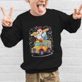 Back To School Chicken School Bus 100 Days Of School Graphic Kid Sweatshirt