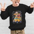 Back To School Sloth School Bus 100 Days Of School Graphic Kid Sweatshirt