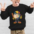 Baseball Ice Cream Drip Youth Back To School Baseball Stuff Graphic Kid Sweatshirt Baseball Ice Cream Drip Youth Back To School Baseball Stuff Graphic Kid Sweatshirt