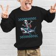 Boys Skeleton Riding a Shark Back To School Graphic Kid Sweatshirt