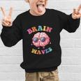 Brain Waves Last Day Of School Back To School Graphic Kid Sweatshirt Brain Waves Last Day Of School Back To School Graphic Kid Sweatshirt