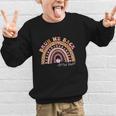 Bruh We Back To School Office Support Staff Leopard Rainbow Graphic Kid Sweatshirt Bruh We Back To School Office Support Staff Leopard Rainbow Graphic Kid Sweatshirt