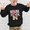 Bruh We Back Sixth Graders Back To School Coquette Bow Girl Graphic Kid Sweatshirt