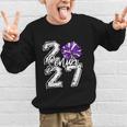 Class Of 2027 Cheer Purple Senior 2027 Back To School Graphic Kid Sweatshirt Class Of 2027 Cheer Purple Senior 2027 Back To School Graphic Kid Sweatshirt
