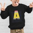 Cute Yellow School Pencil Alphabet Letter A Back To School Graphic Kid Sweatshirt Cute Yellow School Pencil Alphabet Letter A Back To School Graphic Kid Sweatshirt