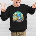 Dinosaur Kids Riding a Bus Back To School Ready To Crush Graphic Kid Sweatshirt Dinosaur Kids Riding a Bus Back To School Ready To Crush Graphic Kid Sweatshirt