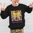 Dyslexia Interventionist Groovy Coquette Bow Back To School Graphic Kid Sweatshirt