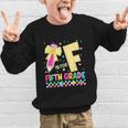 F Is For Fifth Grade Back To School Pencil Bow 5th Grade Kid Graphic Kid Sweatshirt
