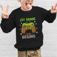 First Day Of 1st Grade Level Begins Back To School Boy Graphic Kid Sweatshirt First Day Of 1st Grade Level Begins Back To School Boy Graphic Kid Sweatshirt