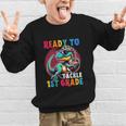 First Day Back To School 1st Grade Boys Football Dinosaur Graphic Kid Sweatshirt