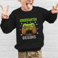 First Day Of Kindergarten Level Begins Back To School Graphic Kid Sweatshirt First Day Of Kindergarten Level Begins Back To School Graphic Kid Sweatshirt